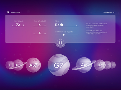 Space Chords chords music app planet space uidesign