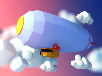 Airship 3d 3d art 3dmodel ae after effects c4d cinema4d cinema4dart cute design illustration lowpoly