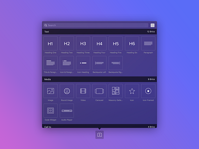 Blocs 3.2 - New Bric Bar UI app design mac popover popup ui user interface web