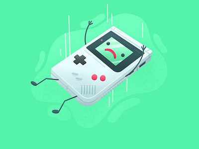 Gameboy Classic art character console design drawing fun funny game gameboy gaming handdrawn handheld illustration procreate retro
