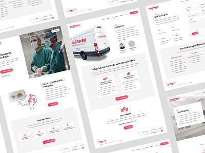 RedAway Website clean design doctor hospital marketing medical medicine minimal red ui ux web design website white