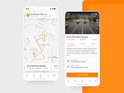 Parking App Ui Exploration analysis application clean dashboad design distance google map interface ios listing maps minimal mobile app parking app parking lot root ui ux design vishnu ccj website