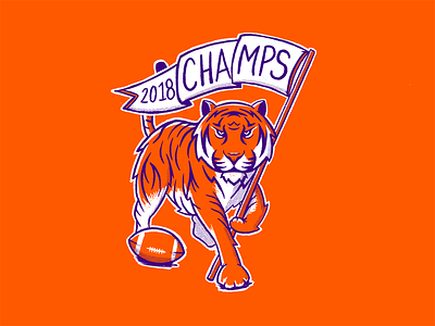 Clemson Vintage Championship Logo branding clemson design identity logo sports sports branding sports design sports identity sports logo tiger vintage vintagelogo