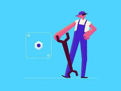 The Fixer after effects blu character character design deckard977 engineering worker fixer mauro mason mechanic noise spanner worker wrench