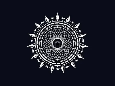 Twitter Header bolt branding circle logo mandala ornaments spike vector