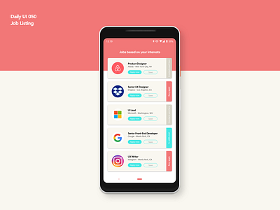Job Listing | Daily UI 050 android app card dailyui dailyui050 design job job listing mobile ui ux