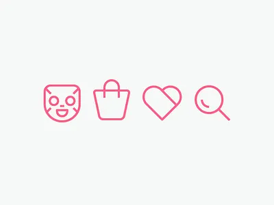 Korean Skincare Shop Icons bag cart ecommerce heart korean heart magnifying glass search sheet mask shopify