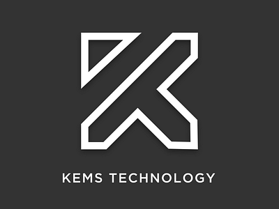 Kems Technology Logo black white brand brand and identity branding logo logotype service app straight clean shapes technologies technology logo visual brand assets white space whitespace padding