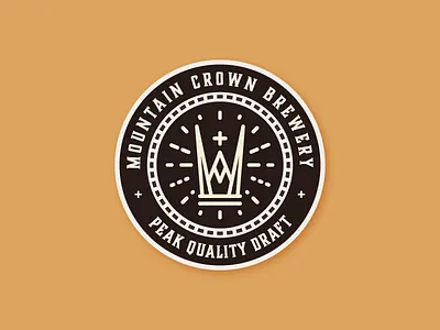Mountain Crown Brewery Coaster alcohol badge beer brewery brewery logo coaster crown icon identity logo mountain sticker mule