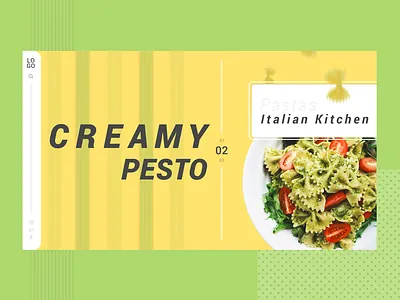 Food Landing Page digital art food header design homepage italian food italian restaurant kitchen landing page menu page design pasta pattern restaurant search bar social buttons ui uidesign web design website