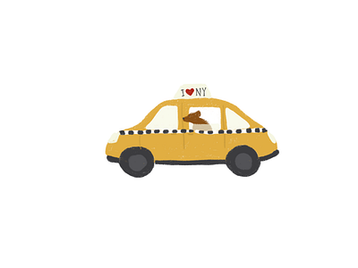 I <3 NYC dog animals dog illustration ipad pro new york new york city nyc procreate puppy taxi taxi dog