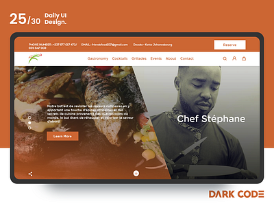 Dark Code Daily UI 30 - Day 25 dailyui dark code design design concept dribbble foodservice green interface interface design orange restaurant ui uiux design ux ux designer ux ui design website