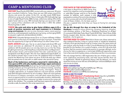 Royal Family KIDS / Info Brochure & Stats adoption camp camping colorado colorado springs foster care foster kids info card non profit nonprofit rfk rfkc royal family kids royal family kids camp stat statistics stats