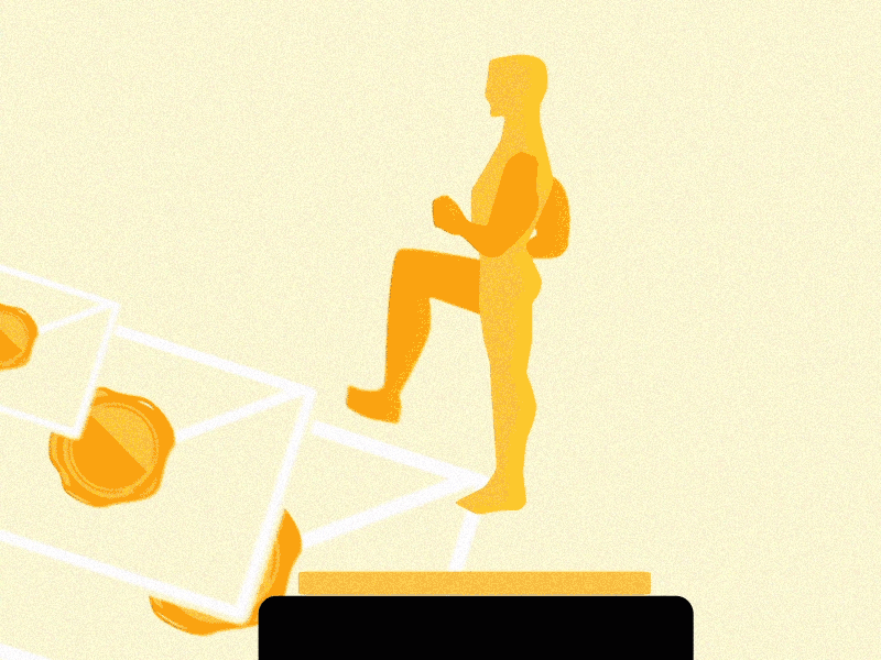 Run Oscar Run! 🏆🏅 academyawards animation awards caracter flat gif motion motion animation motion art oscar run
