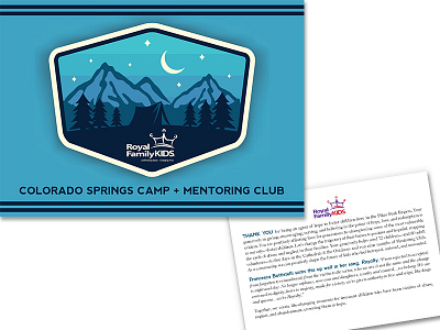 Royal Family KIDS 2019 Thank You Card camping children colorado colorado springs donor care foster care foster youth greeting card kids mountains non profit nonprofit orphans rfk rfkc royal family royal family kids thank you card