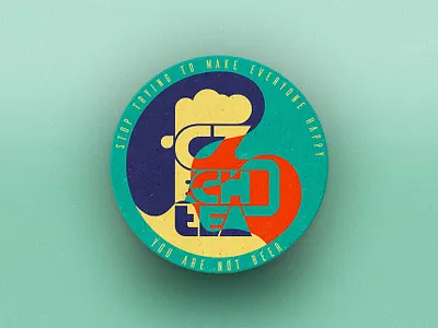 Czech Tea beer card coaster czech illustration prague print