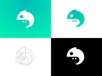 Chameleon Minimalist Logo branding chameleon chamelon flat forest frog geometric gradient green icon illustration logo minimal reptile vector