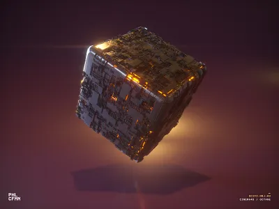 SciFi Obj 03 3d c4d cube octane practice sci fi
