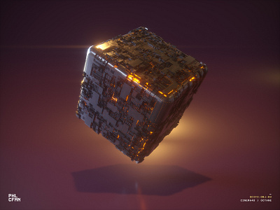 SciFi Obj 03 3d c4d cube octane practice sci fi