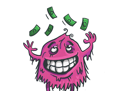 Burt the Cash Hungry Monster cartoon cartoon art cash character ilustration monster