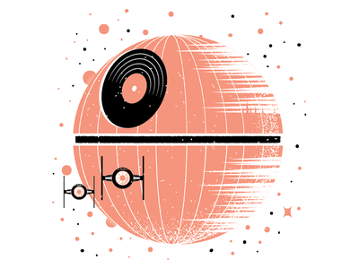 Records 19 deathstar design editorial editorial illustration grain illustration philadelphia record space star wars texture vinyl