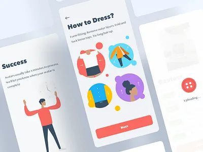 Virtual Fitting App app ar augmented augmented reality augmentedreality illustration ios iphone mobile onboarding try on ui virtual fitting virtual reality walk through