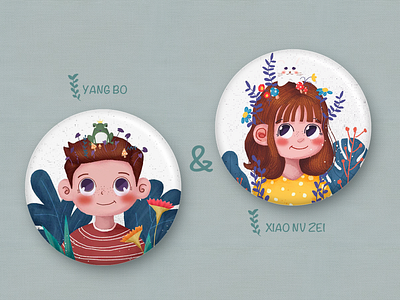 badge badge logo head portrait illustrations 插图 设计