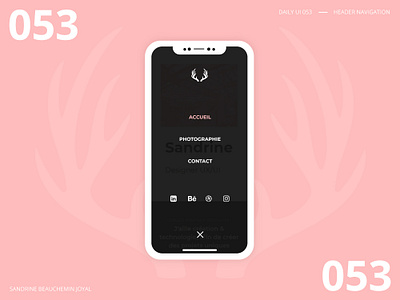 Daily UI 053 - Header Navigation branding burger menu daily ui daily ui 053 design header navigation mobile navigation nav nav design ui vector