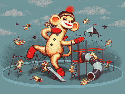 Invasion of the Sock Monkeys illustration sketchbook