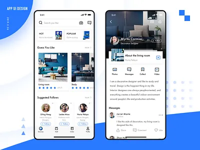 Home Decoration Guide App interior designs ui design ux ui