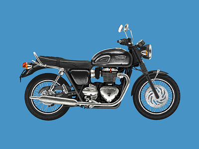 Triumph Bonneville black blue bonneville cruise cruiser design diagram illustration motorcycle motorcycle art san francisco texture triumph