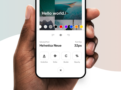Mobile Text Editor drawer editor helvetica neue keyboard layout stories text text design text style ui ux