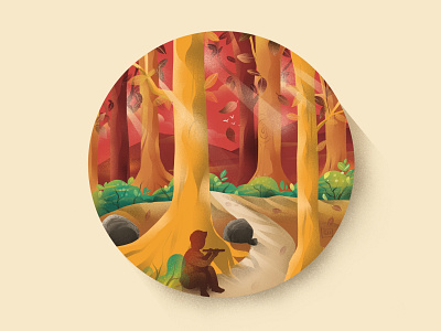 Wanderlust coasters grains handdrawn illustration light nature print printdesign procreate stickermule textures trees wanderlust
