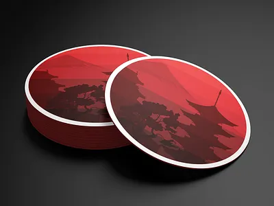 Arigato Coasters artwork coaster design design illustration vector