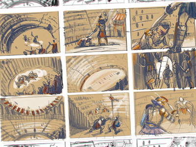 Quick sketches for colosseum theme character design colosseum concept art drawing enviroment environment art gladiator roman empire sketch sketching speedpainting storyboarding