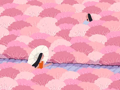 to see beautiful scenery design illustration