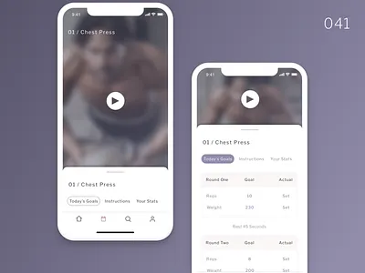 Daily UI Challenge - Day 41 041 blur blur background branding daily ui dailyui design exercise exercises flat gradient ui ux workout workout app workouts