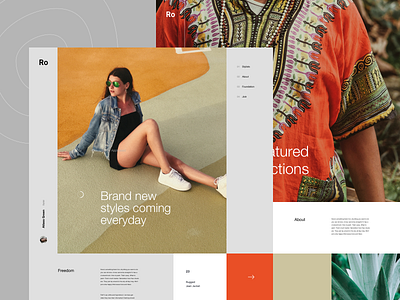 Ro Concept branding concept design fashion lander pattern typography ui ux