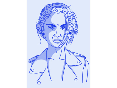 Feeling a little blue today blue character design illustration line art woman