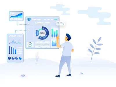 Illustration for a mortgage payment calculator branding broker calculator character chart dashboard estate finance fintech illustration interest investment loan mortgage payment property real estate realty ui vector