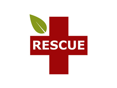 "RESCUE" - logo design adobe illustrator adobe indesign adobe photoshop branding design energy graphic art graphic artist graphic design graphic designer help icon leaf logo logo design project design red cross renewable energy rescue vector