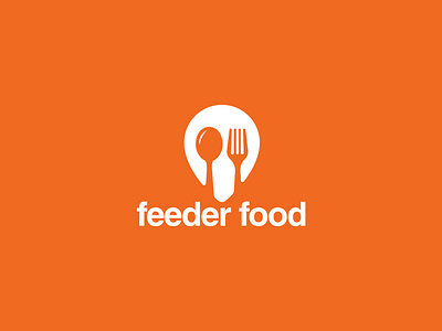 Feeder Food Logo delivery delivery service location pin logo orange visual identity