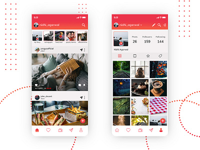 Instagram Redesign beautiful behance concept design dribbble dribbbler instagram instagram redesign ios iphone x mobile ui mockup ui uiux ux