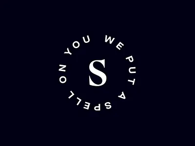 We put a spell on you black and white brand clean coffee hair logo spell