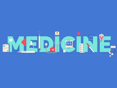 Medicine 2d banner clinic design drugs flat hospital illustration infographic inspiration medicine pharmacy poster shutterstock stock art type type daily vector web word