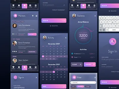 Education App UI app button calendar control design figma interface ios iphone mobile sketch toolbar ui ux