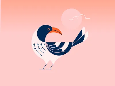 Southern african birds - Yellow-billed Hornbill animal bird concept design iconography illustration vector