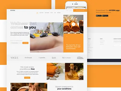 Landing page MYSPA landing design landing page redesign ui ux website