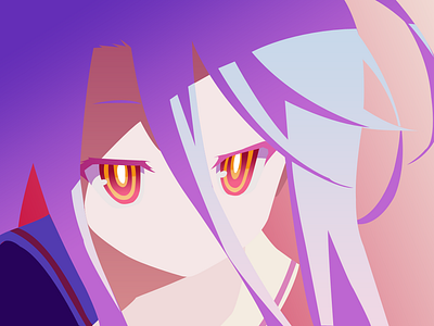 Your typical anime girl anime drawing flat design girl gradient minimalist photoshop purple vector