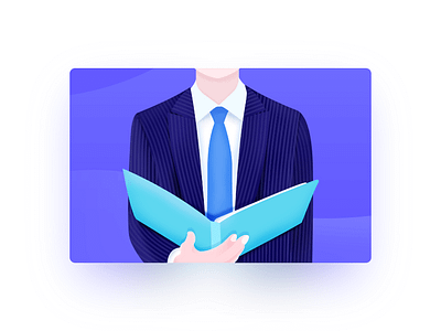 Suit blue business character folder illustration insurance suit